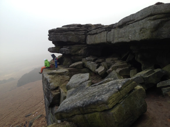 Climbers at Robin Hoods Cave